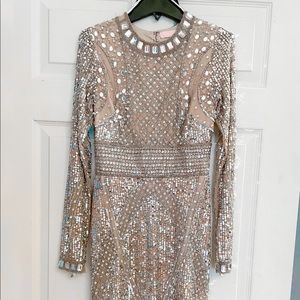 Handmade Champagne Sequin Covered Dress